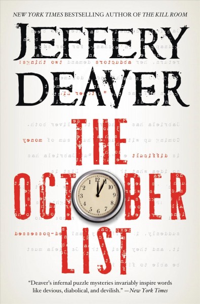 The October list [large] [text (large print)] : a novel in reverse / Jeffery Deaver ; with photographs by the author.